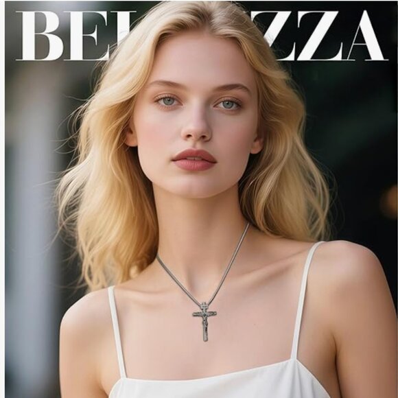 NEW Catholic Crucifix Necklace for Men and Women 18 inch - Picture 3 of 4